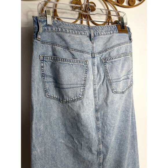 American Eagle High Rise Maxi jean skirt denim 8 - Picture 7 of 8